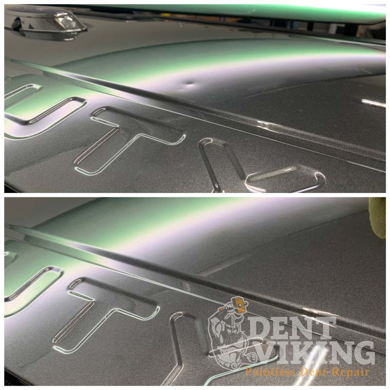 Paintless Dent Repair on Ford Super Duty Tailgate in Liberty Lake