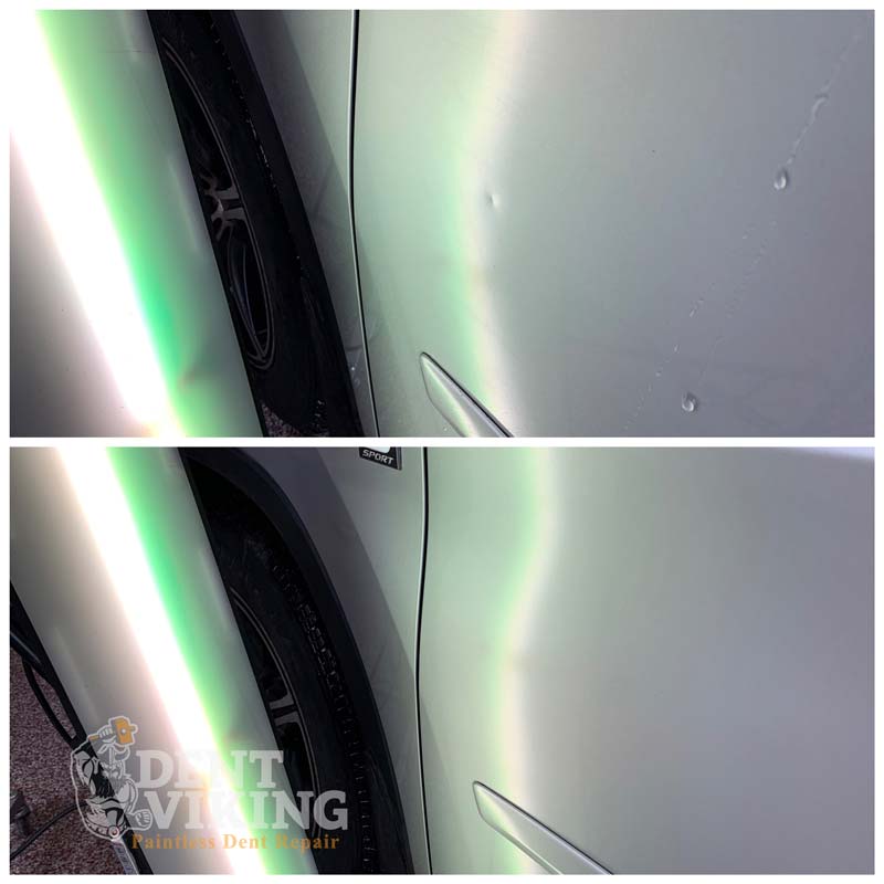 Paintless Dent Repair on Lexus Door Ding in Coeur dAlene