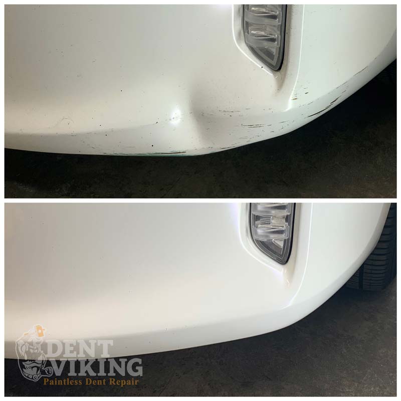 Paintless Dent Repair on Scion Plastic Front Bumper in Post Falls