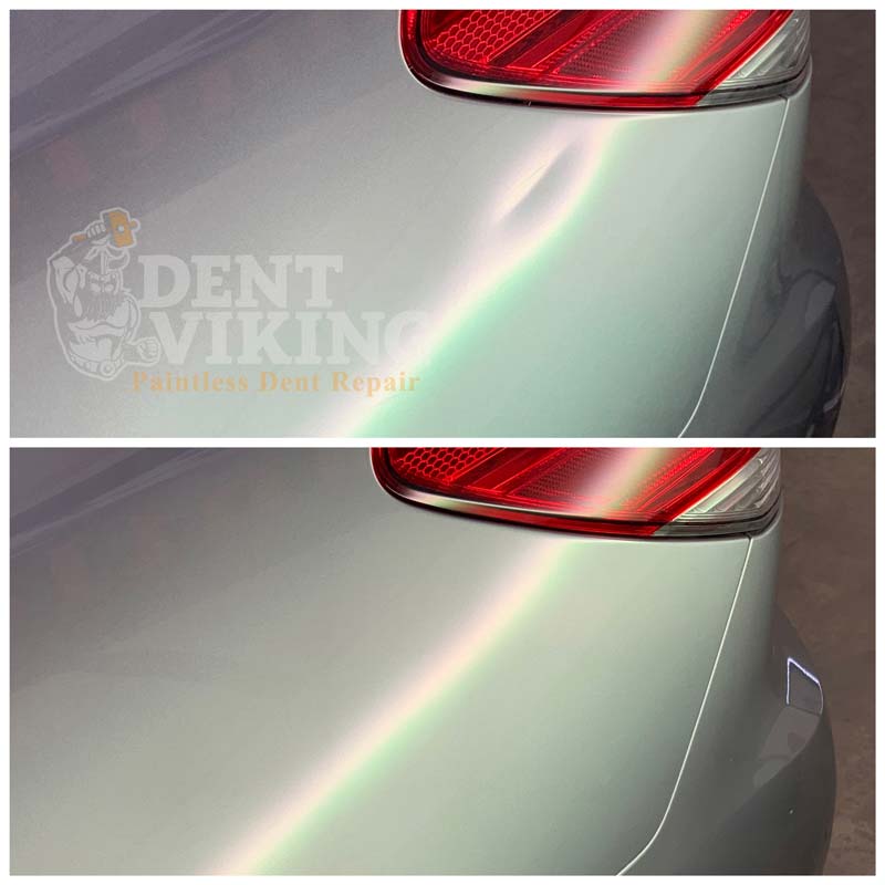 Paintless Dent Repair on Subaru Quarter Panel Dent in Liberty Lake