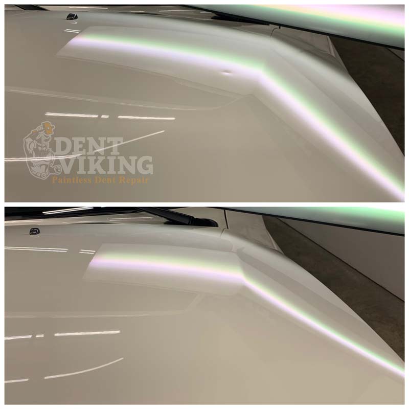 Paintless Dent Repair on Toyota FJ Cruiser Hood in Liberty Lake