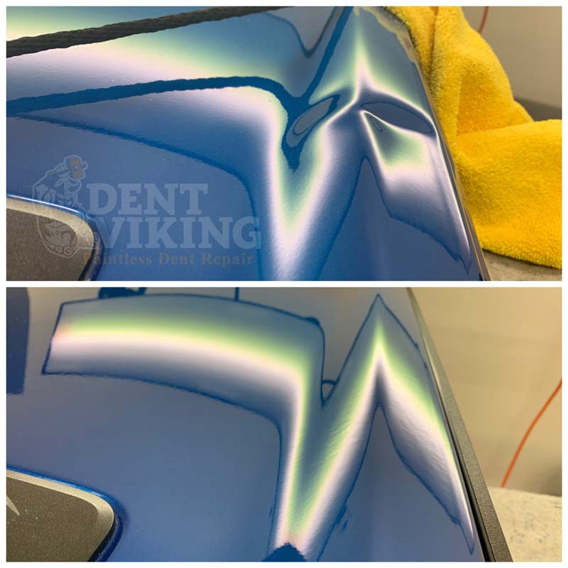 Paintless Dent Repair on Toyota Tundra Tailgate in Spokane