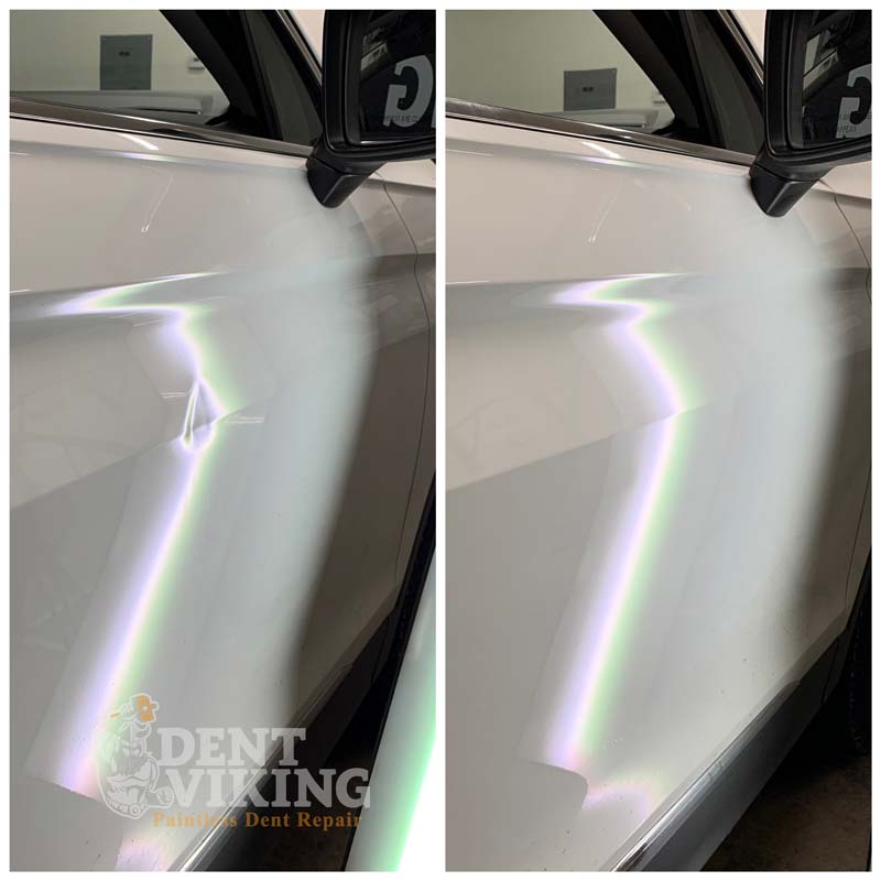 Paintless Dent Repair on Volkswagen Tiguan Door Dent in Coeur dAlene